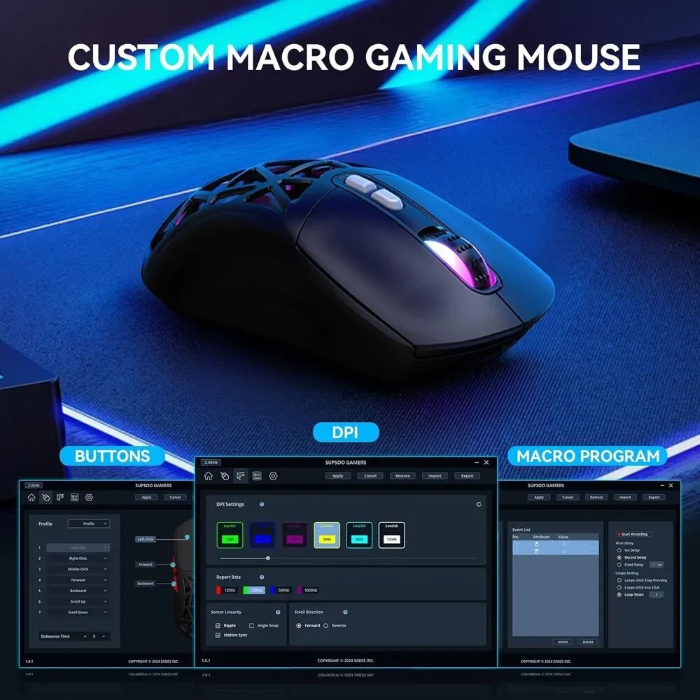 MO2 Tri-Mode Wireless RGB Gaming Mouse New in Box